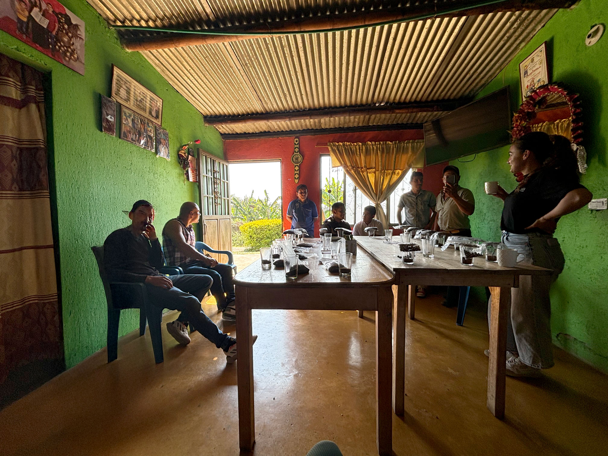 coffee cupping with the team of Salado Blanco farmers and Cata Export team